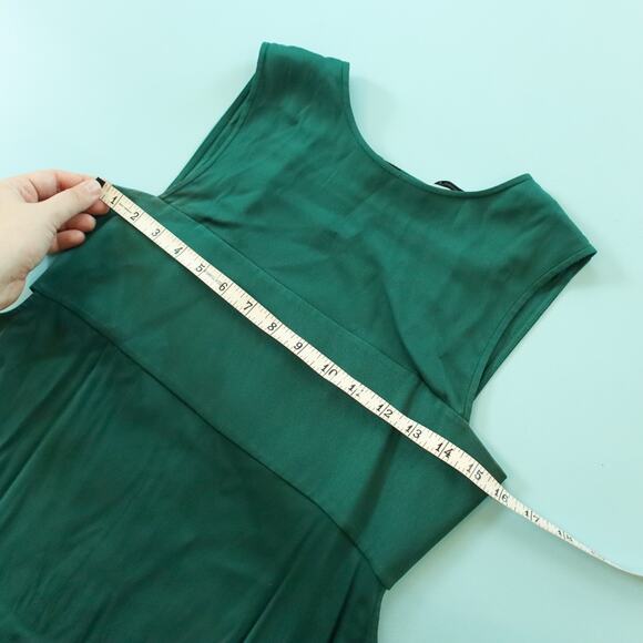 T Alexander Wang Emerald Green Empire Waist Sleeveless Mini Dress Size 4 Silk - Picture 6 of 9